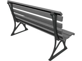 Park Bench 3D Model preview