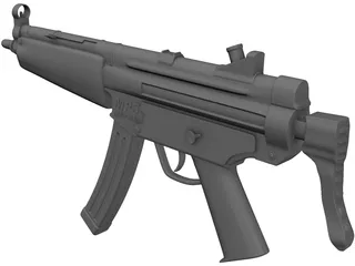 MP5 Machine Gun 3D Model preview