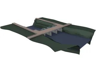 Large Scale Dam 3D Model preview