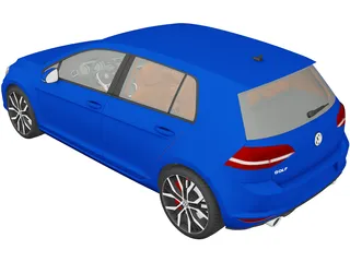 Volkswagen Golf GTI VII (2014) 3D Model preview