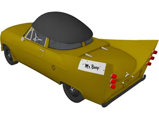 Mr. Beep Cartoon Car 3D Model preview