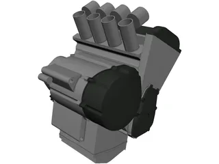 Yamaha R1 5JJ Engine 3D Model preview