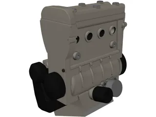 Suzuki GSX-R600 K1-3 Engine 3D Model preview