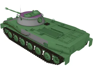 PT-76 Amphibious Tank 3D Model preview