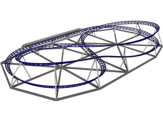 Roller Coaster 3D Model preview