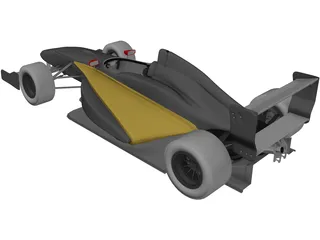 Formula 2000 Racing Car 3D Model preview