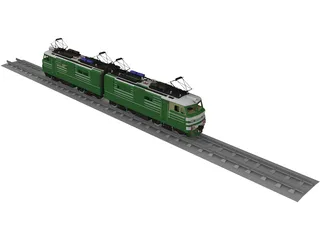 Locomotive Train Russian 3D Model preview