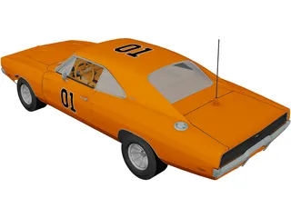 Dodge Charger General Lee (1969) 3D Model preview
