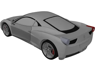 Ferrari 458 Italia 3D Model preview