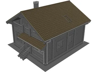 Wood House 3D Model preview