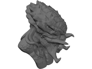 Predator Head 3D Model preview