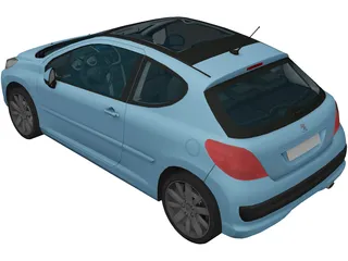 Peugeot 207 3-Door (2006) 3D Model preview