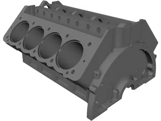 Arias Big Block Hemi Engine Block 3D Model preview