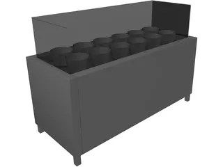 Frozen Yogurt Topping Fridge Display 3D Model preview