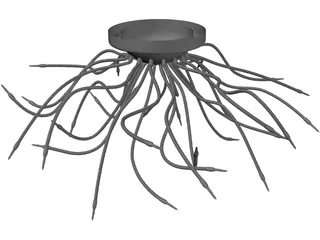Ceiling Lamp Lussole Octopus 3D Model preview
