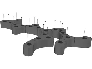 Vibia Ameba Pendant Modular Light 3D Model preview