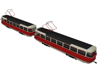 Tatra T30 Train Tramvay 3D Model preview
