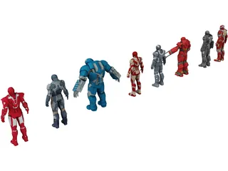 Iron Man Collection 3D Model preview