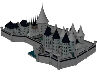 Castle Medieval Old 3D Model preview
