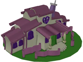 Minnie Mouse Cartoon House 3D Model preview