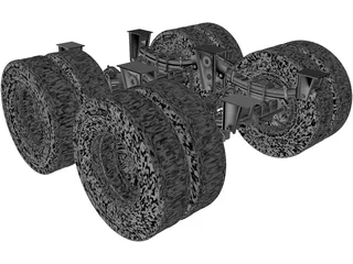 Truck Axle 12 Ton 3D Model preview