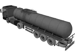 Man Truck Tank 3D Model preview