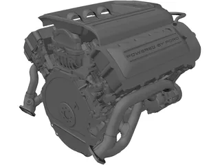 Ford 5.0 Coyote Engine 3D Model preview