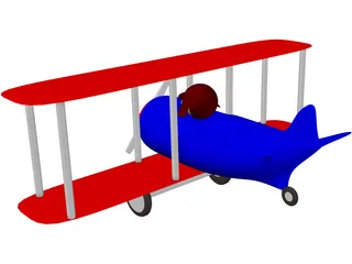 Cartoon Toy Airplane 3D Model preview