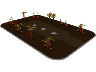 Outdoor Gym Equipment 3D Model preview