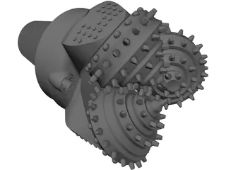 Tricone Oil Drill Bit 3D Model preview