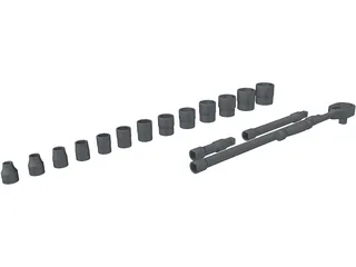 Socket Set 3D Model preview