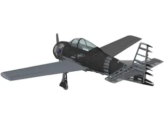 North American T-28 Trojan RC Airplane 3D Model preview