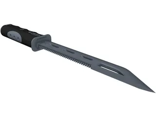 Tanto Tactical Knife 3D Model preview