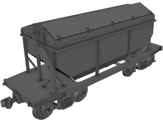 Wagon Open Lid 3D Model preview