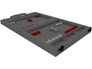 Backgammon Board 3D Model preview