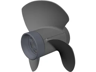 Outboard Propeller 3D Model preview