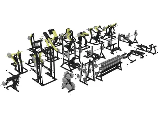 Gym Set Strenght 3D Model preview