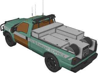 Ford F-150 US Forest Service 3D Model preview