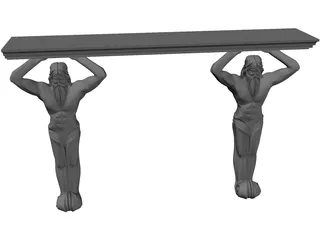 Atlantid Fireplace Supports 3D Model preview