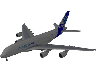Airbus A380 3D Model preview