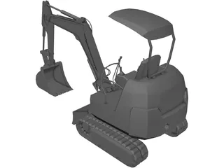 Komatsu Mini Excavator 3D Model preview