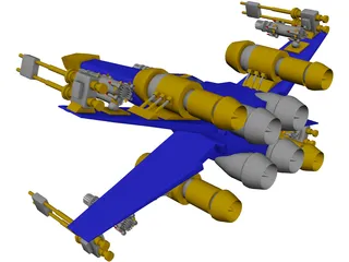 X-Wing Plane 3D Model preview