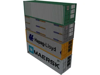Shipping Containers 3D Model preview