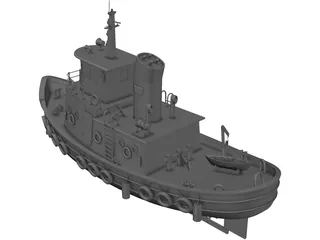 Tug Boat 3D Model preview