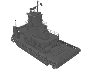 River Tug Boat 3D Model preview