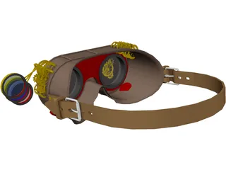 Steampunk Goggles 3D Model preview