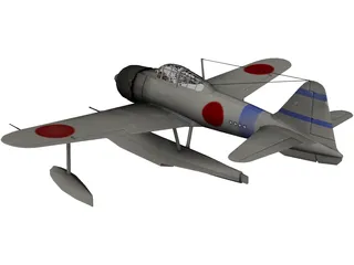A6M Rufe Navy Camo 3D Model preview