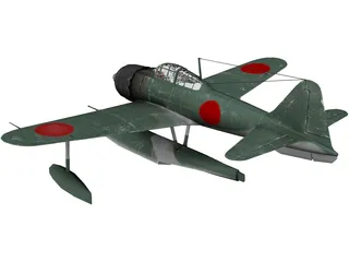 A6M Rufe Ground Camo 3D Model preview