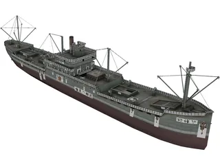 Japanese Merchant Ship 3D Model preview