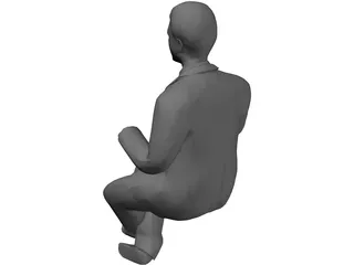 Man Sitting 3D Model preview